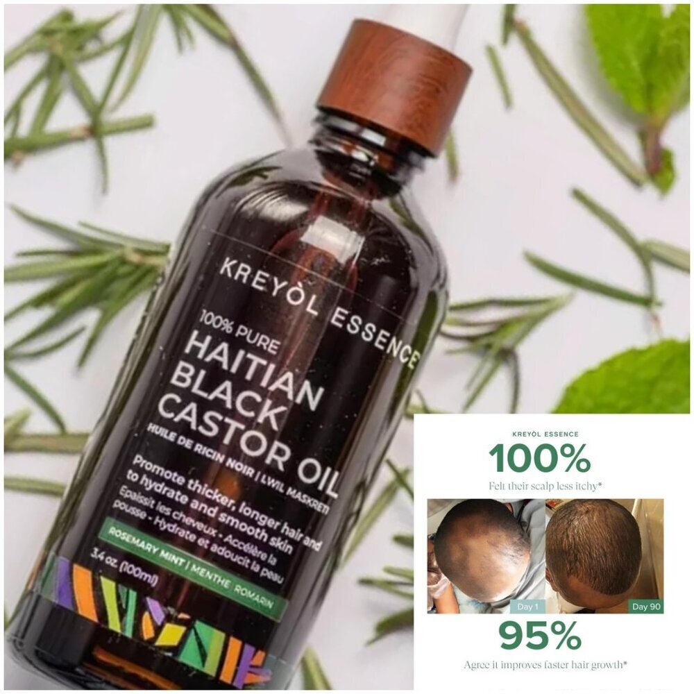 Kreyol Essence Mens Pure Haitian Black Castor Oil Skin Hair Scalp Care